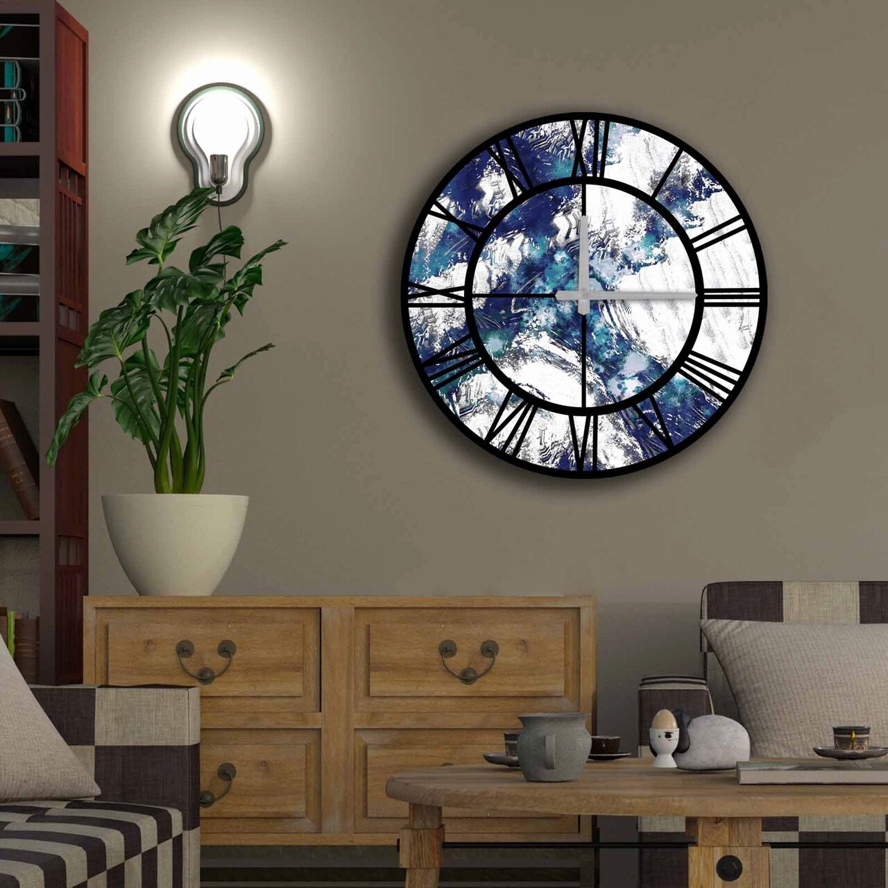 Ceas de perete, 5050MS-070, ø50 cm, Multicolor - imagine 3